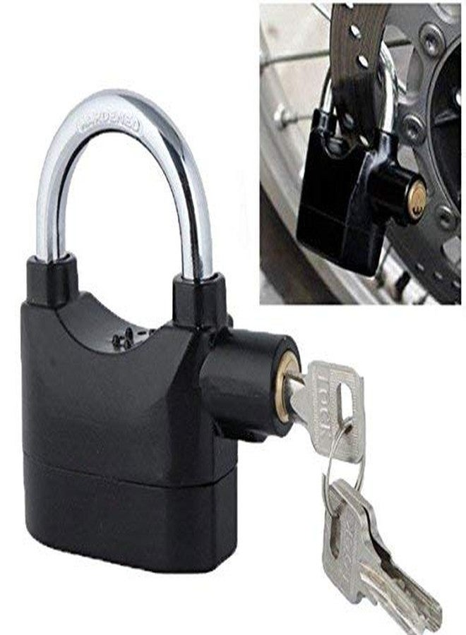 GION Impex Electronic Alarm Padlock Metal Lock Anti Theft System with Burglar Smart Alarm Siren Motion Sensor Secure for Home Door gate Cycle Shop Bike Office Shutter (Black) - Image 4